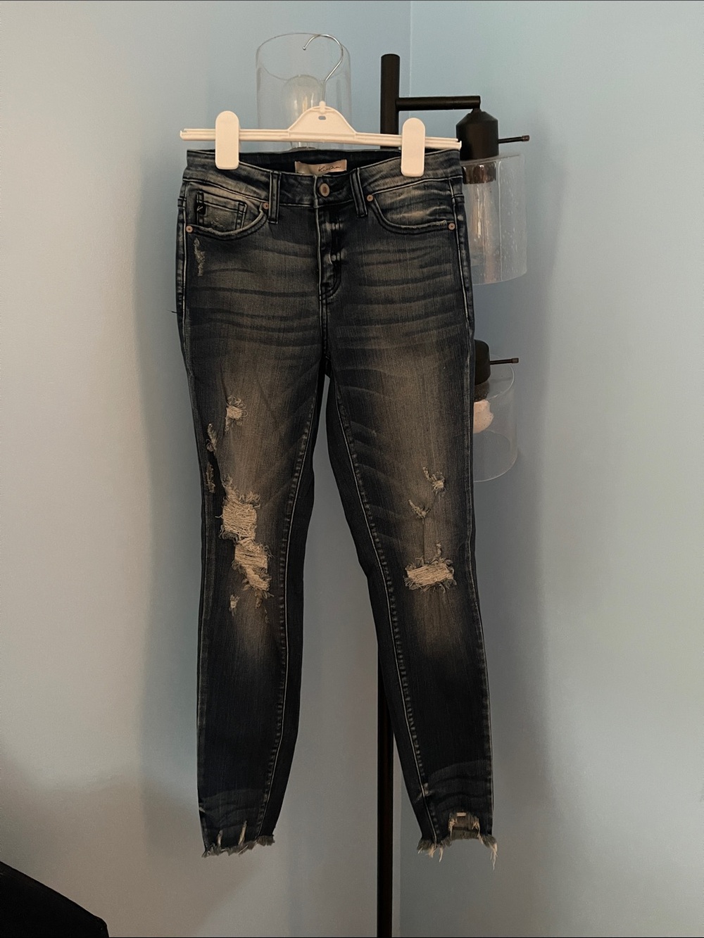 KanCan Distressed Dark Blue Skinny Jeans